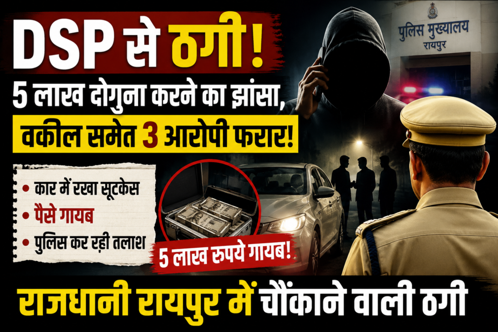 CG: शातिर ठग से DSP भी नहीं बच सके, पैसा दुगना करने का लालच दिखाकर 5 लाख की ठगी, वकील समेत तीन पर FIR दर्ज