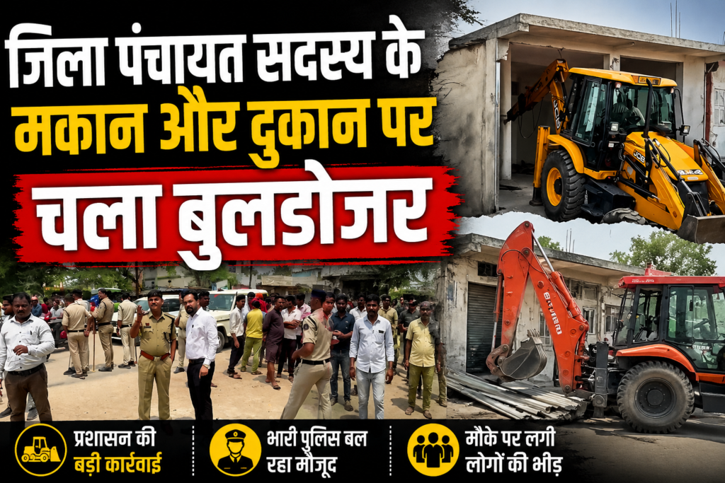 VIDEO : BJP नेता पर हुआ जानलेवा हमला…..जिला पंचायत सदस्य के अवैध निर्माण पर चला बुलडोजर, आखिर अवैध निर्माण पर नगर निगम की नींद पहले क्यों नहीं खुलती ?