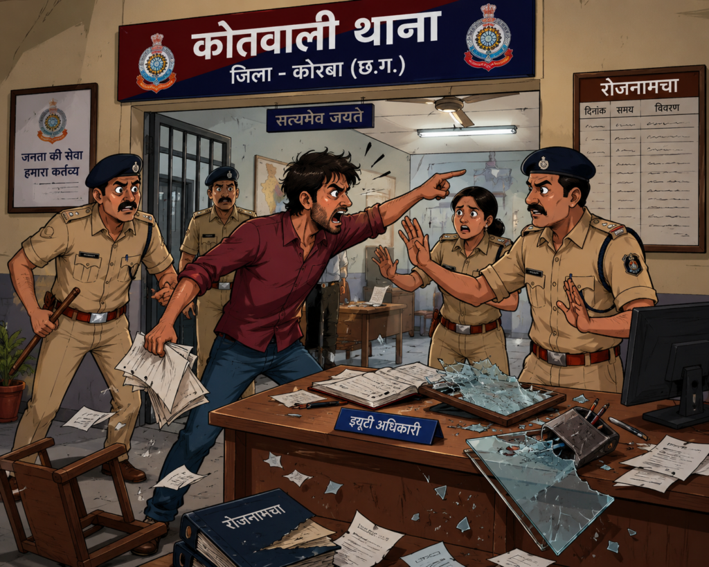 CG: पुलिस को देखते ही पहले ‘नशेड़ियों का उतर जाता था नशा’, अब नशे में धुत युवक ने थाने में घुसकर काटा जमकर बवाल, पुलिस ने भेजा जेल