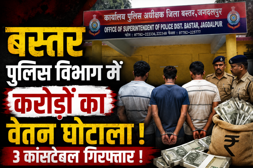 CG: बस्तर में पुलिस जवानों के वेतन में करोड़ों का घोटाला ! विभाग के ही जवानों ने लगा दी सेंध, 3 आरक्षक गिरफ्तार, एसपी ने कहा….!