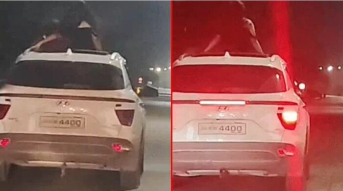 CG: बिलासपुर में चलती कार पर खतरनाक स्टंट का वीडियो वायरल, दो युवतियां सनरूफ से बाहर निकलीं, जांच में जुटी ट्रैफिक पुलिस