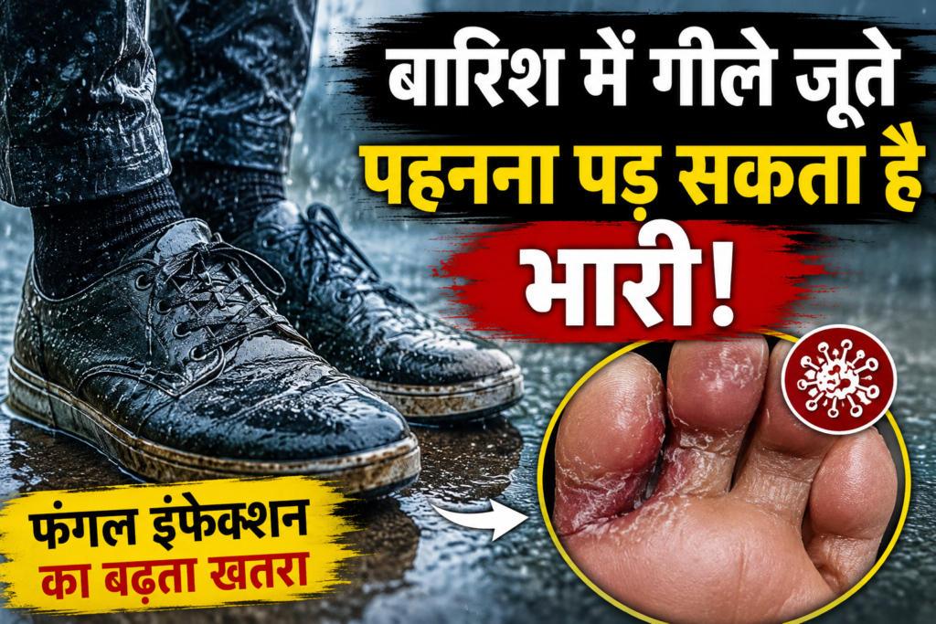 Rainy Season Health Alert: बारिश में देर तक गीले जूते पहनना पड़ सकता है भारी, बढ़ सकता है फंगल इंफेक्शन का खतरा