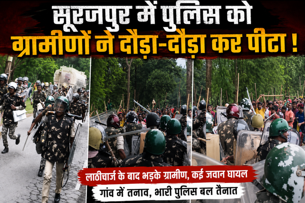 CG BREAKING: सूरजपुर में पुलिस को ग्रामीणों ने दौड़ा-दौड़ाकर पीटा, कोयला खदान के लिए जमीन अधिग्रहण करने पहुंची थी पुलिस पार्टी, लाठीचार्ज के बाद भड़का गुस्सा…!