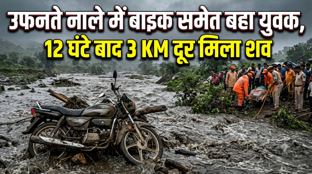 CG: कोरबा में बारिश का कहर…उफनते नाले में बाइक समेत बहा युवक, 12 घंटे बाद 3 किलोमीटर दूर मिला शव, साथी ने कूदकर बचाई अपनी जान